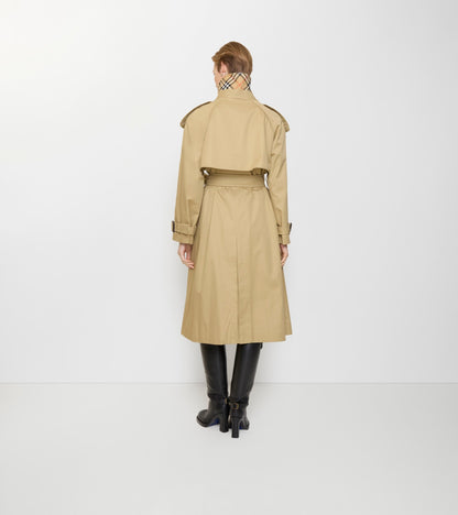 Long Gabardine Fitzrovia Trench Coat in Beige