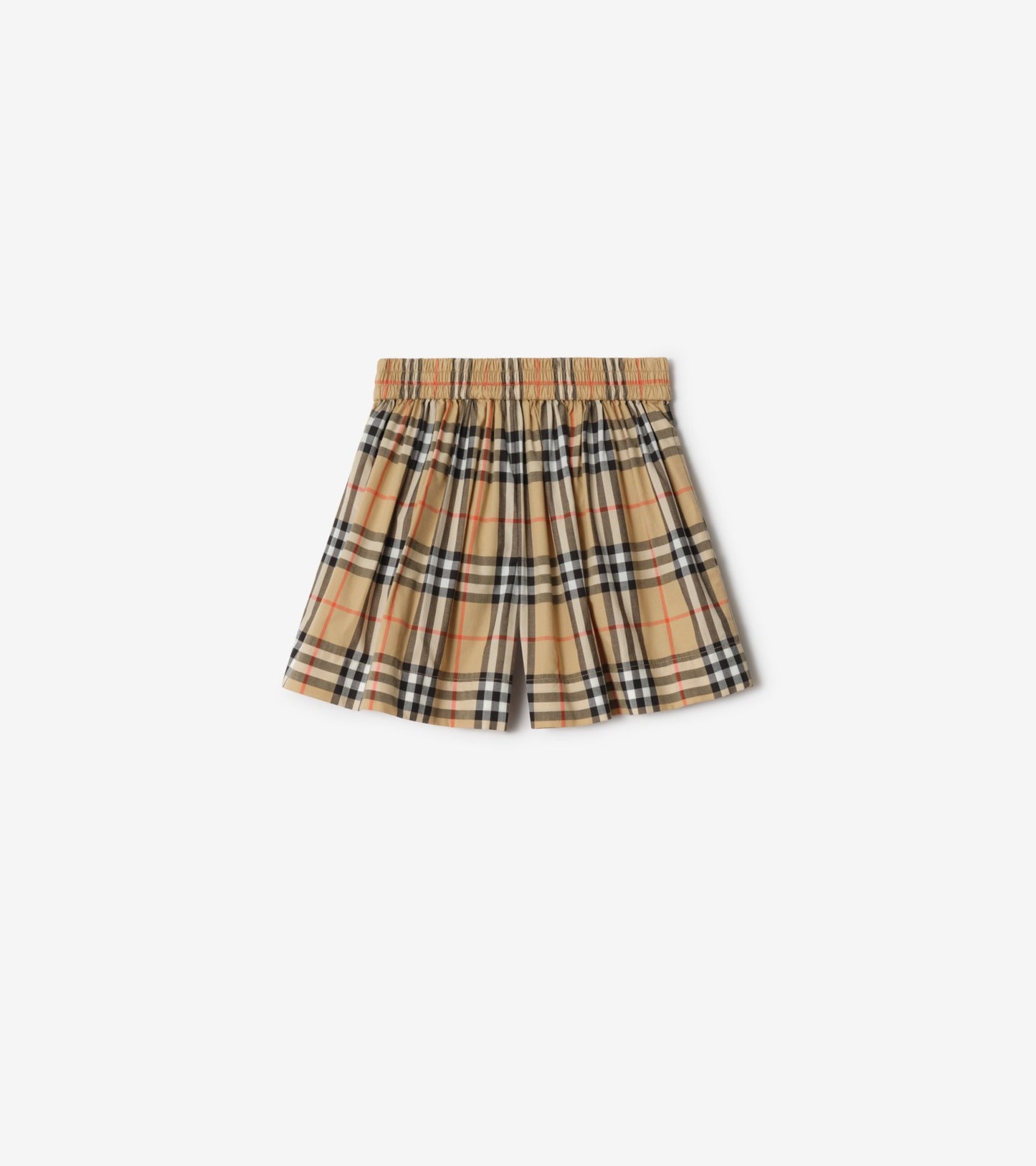 Check Cotton Shorts in Sand beige