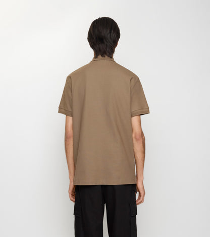 Cotton Polo Shirt in Clay brown