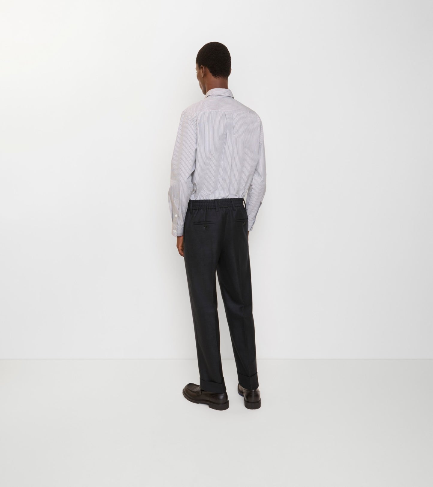 Check Wool Tailored Trousers in Tarmac grey/dark pewter grey