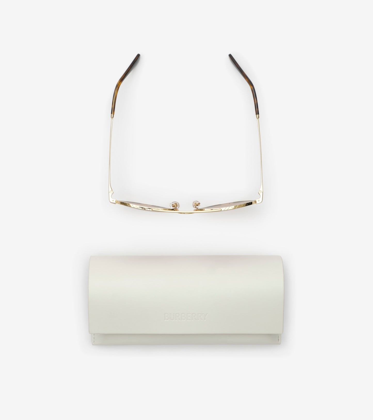 Metal Check Aviator Sunglasses in Light gold