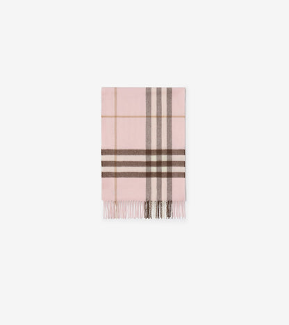 Check Cashmere Scarf in Bow pink