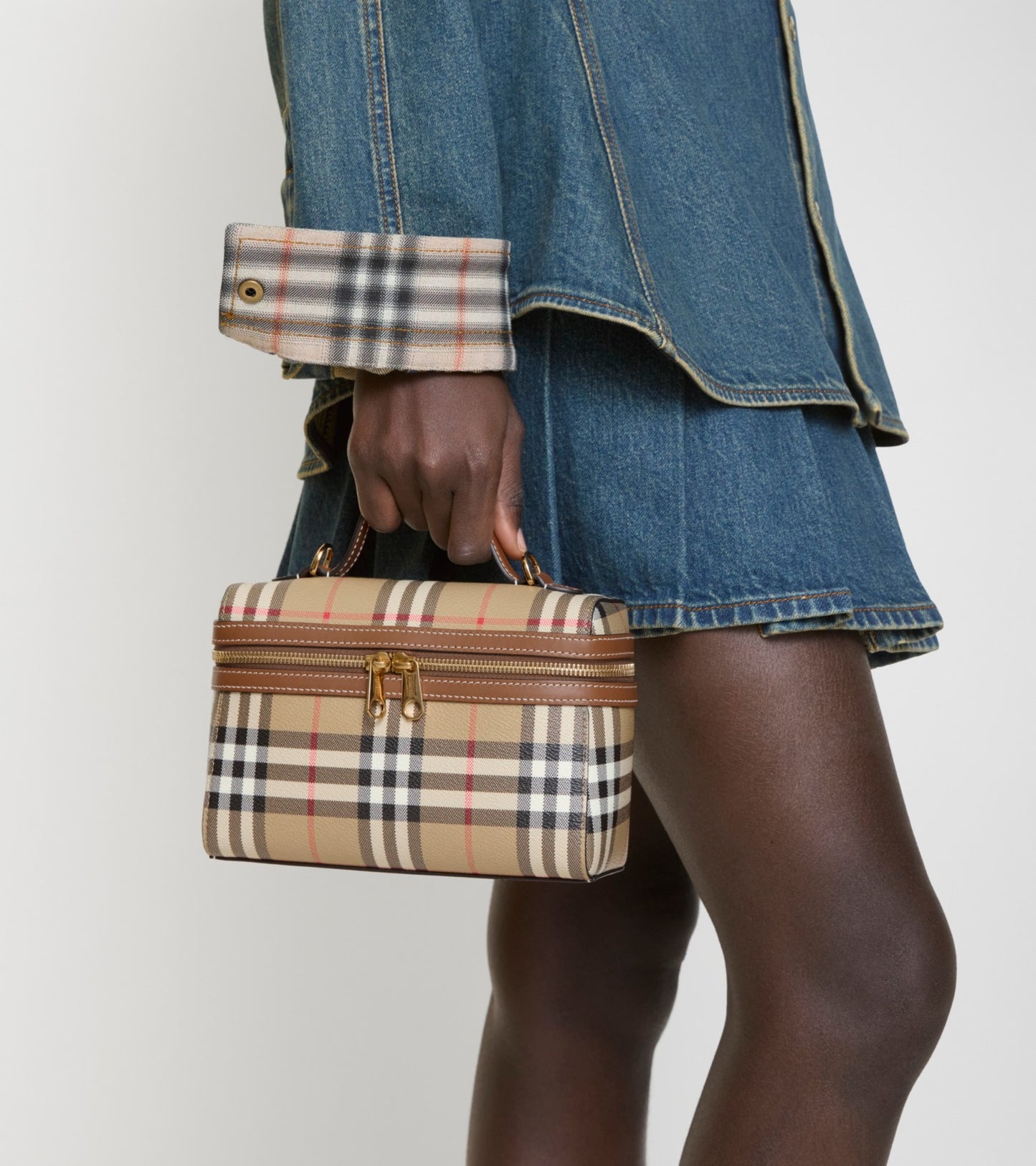 Check Vanity Bag in Archive beige/briar brown