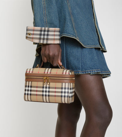 Check Vanity Bag in Archive beige/briar brown