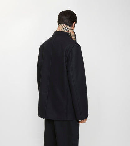 Wool Pea Coat in Navy