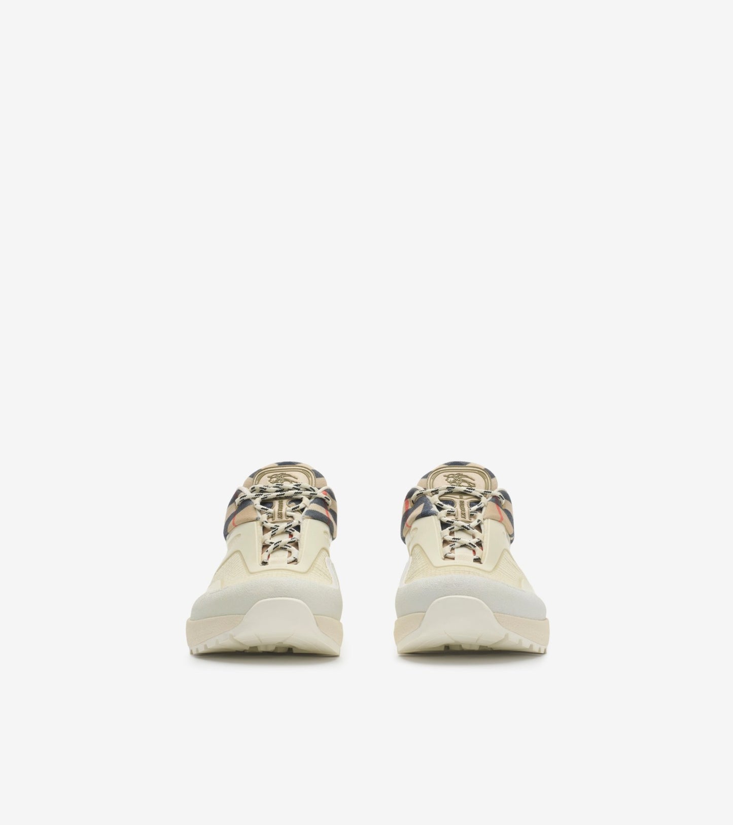 Check and Mesh Discover Sneakers in Tundra beige/sand beige