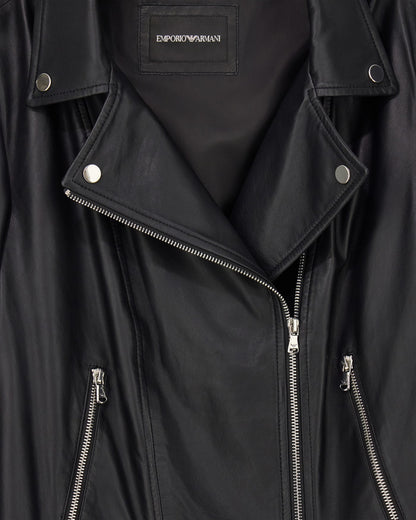 Asymmetrical zip biker jacket woman