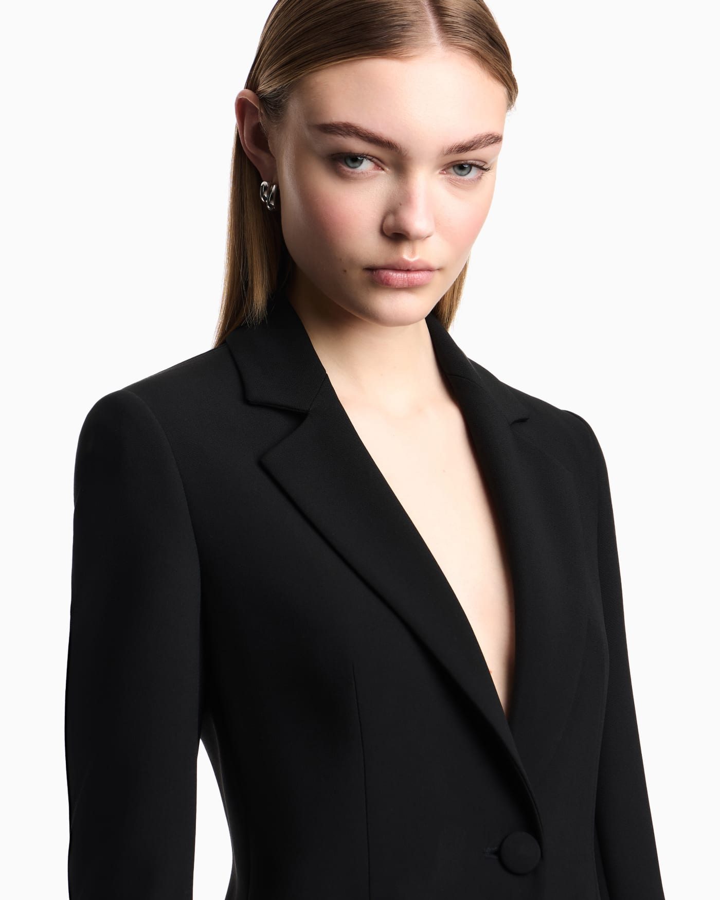 Lapel jacket slim fit stretch for woman