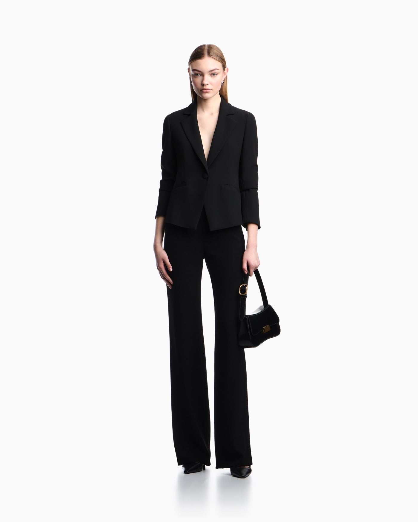 Lapel jacket slim fit stretch for woman