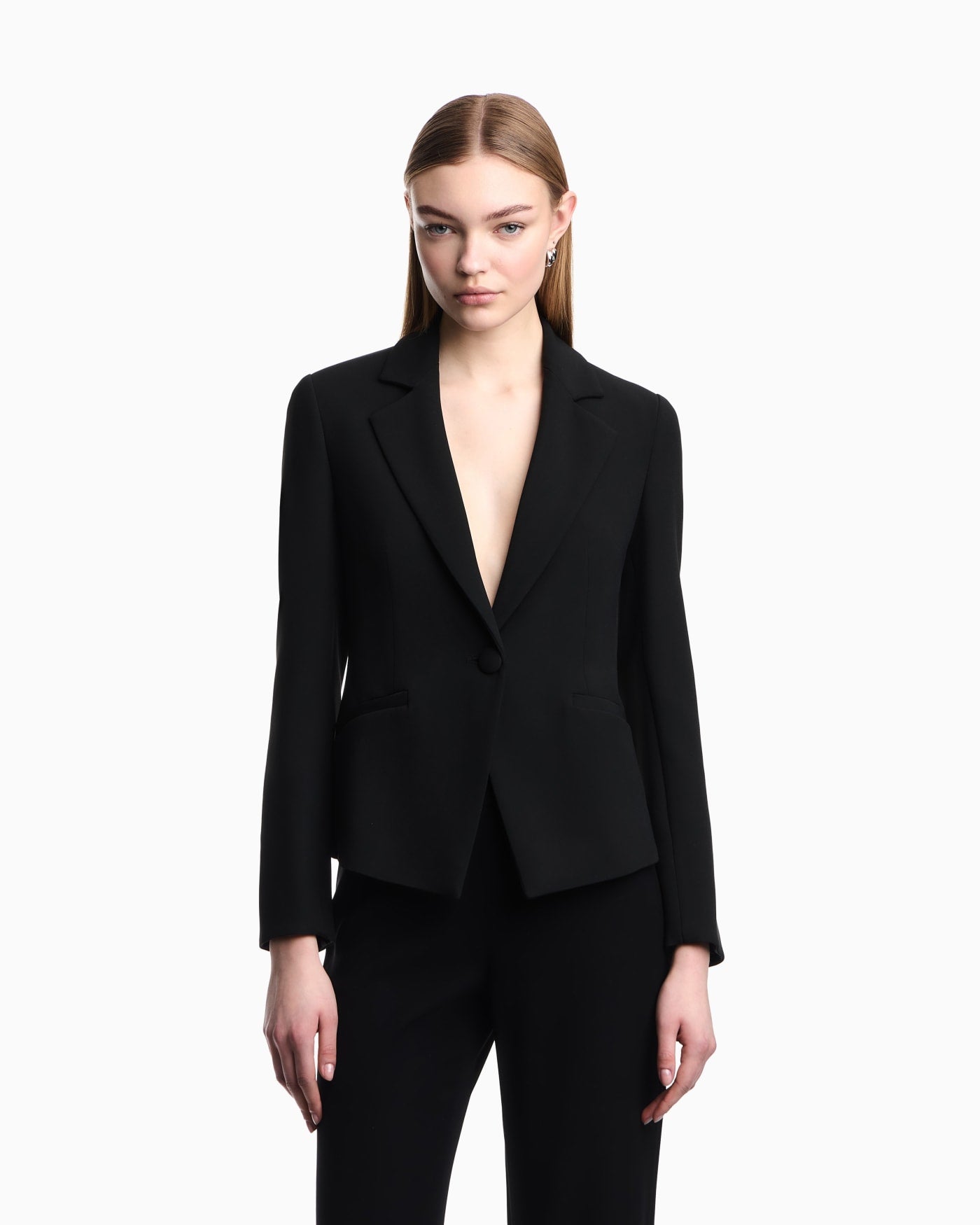 Lapel jacket slim fit stretch for woman