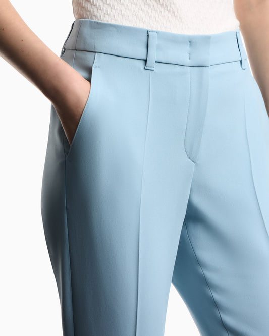 Cady crêpe trousers with belt loops and rib