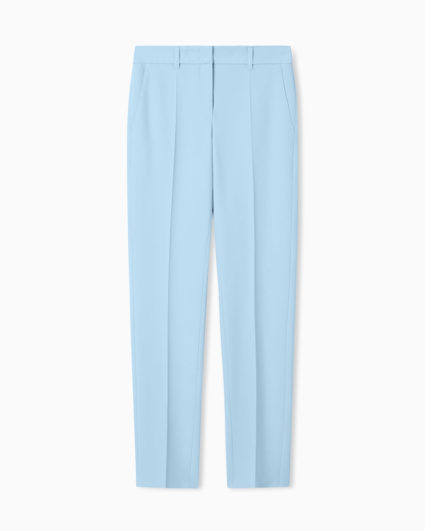 Cady crêpe trousers with belt loops and rib
