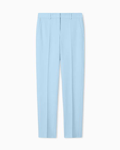Cady crêpe trousers with belt loops and rib