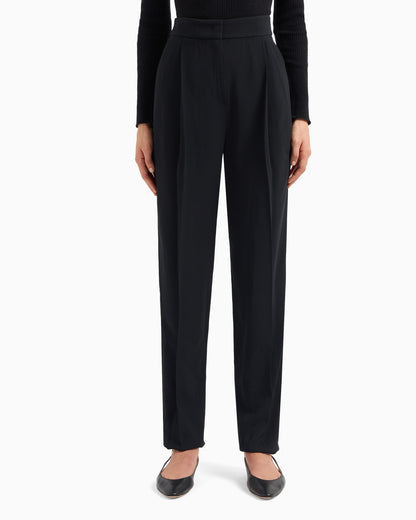 Envers-satin trousers with pleats