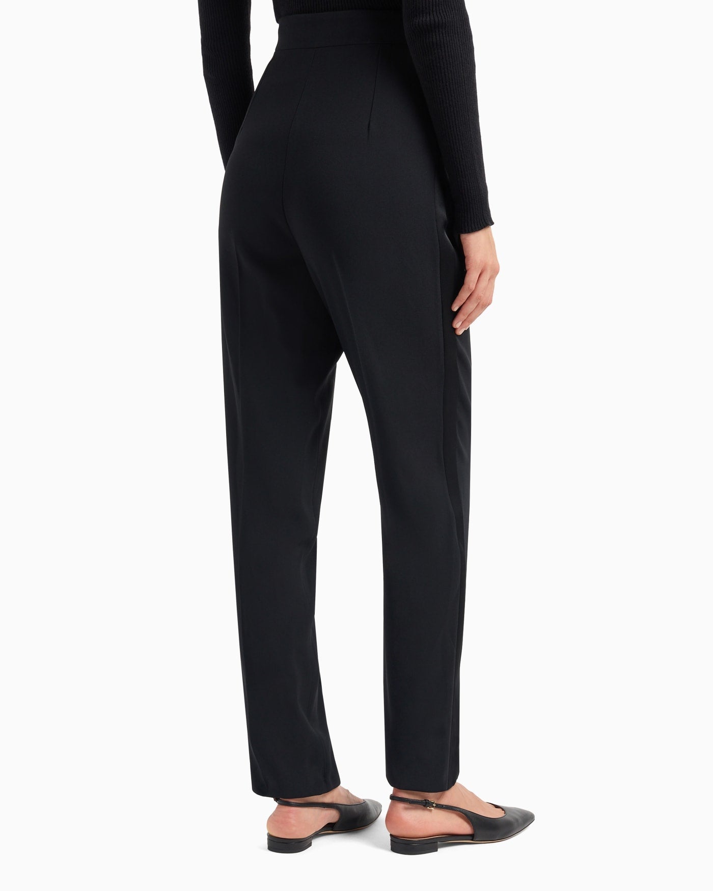 Envers-satin trousers with pleats