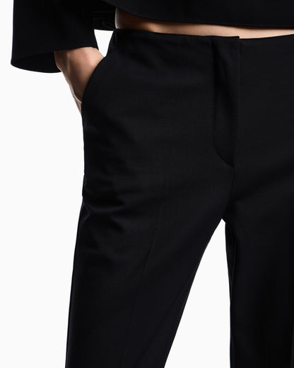 High-waisted trousers in stretch cotton gabardine Essential