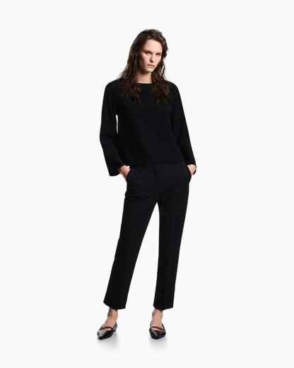 High-waisted trousers in stretch cotton gabardine Essential