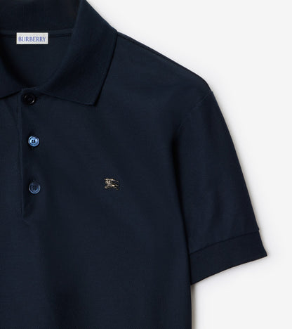 Metal Knight Cotton Polo Shirt in Navy