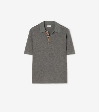 Wool Polo Shirt in Black