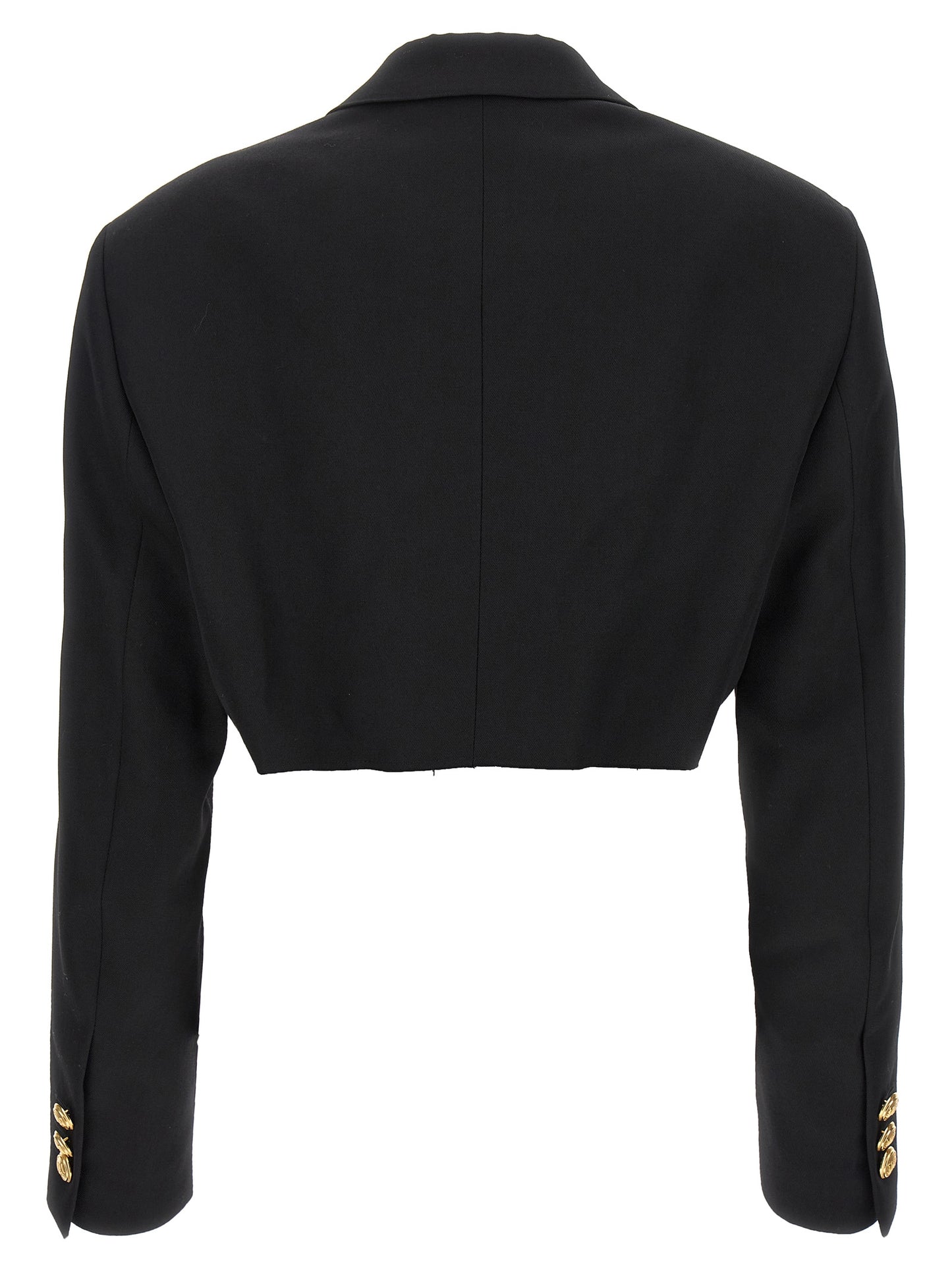 Palm Angels Black Polyester Cropped Blazer