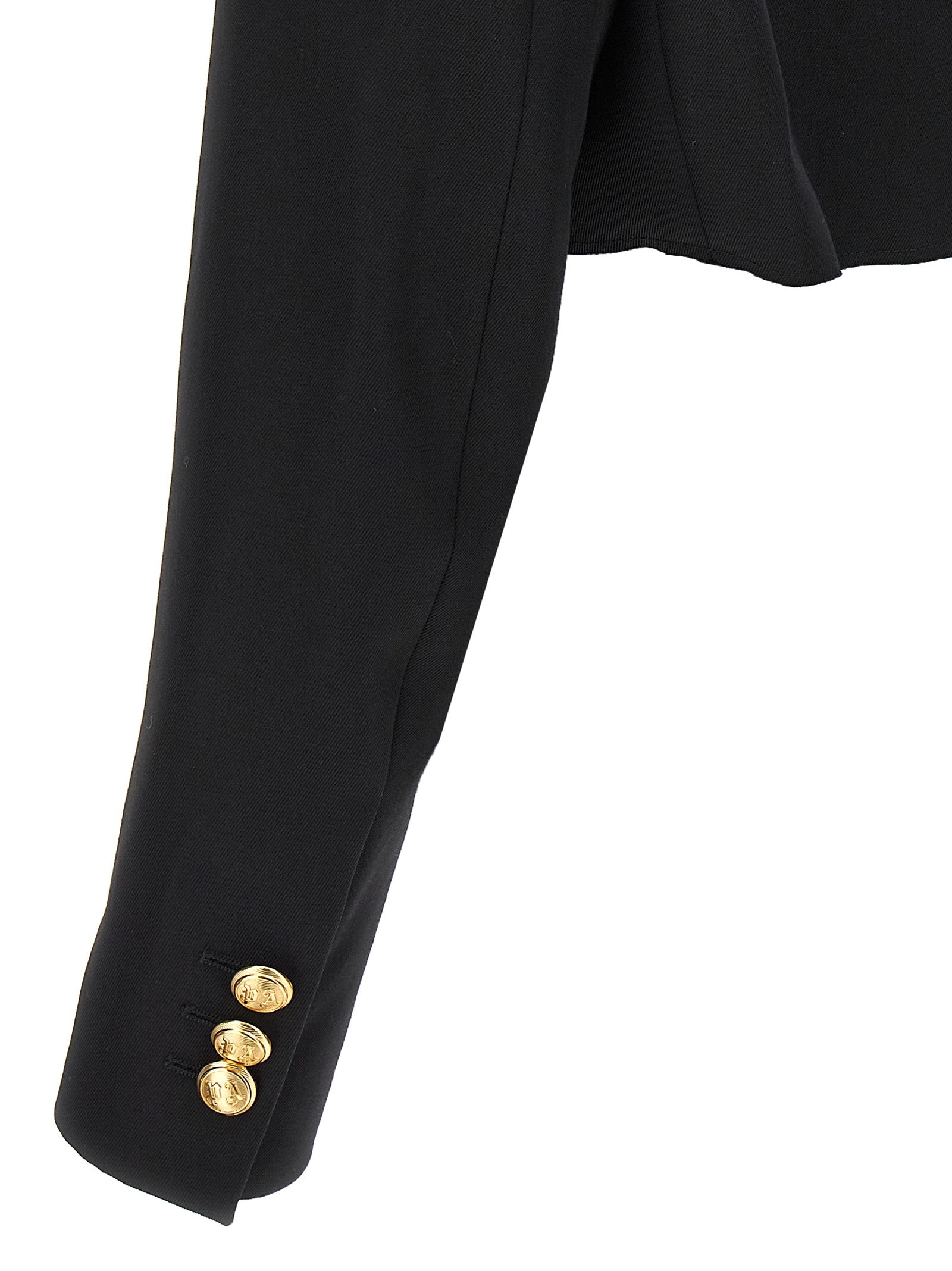 Palm Angels Black Polyester Cropped Blazer