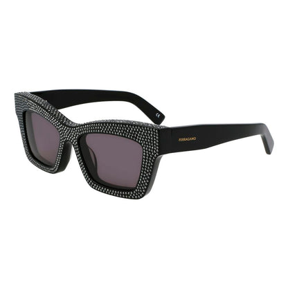 Salvatore Ferragamo Black Acetate Sunglasses