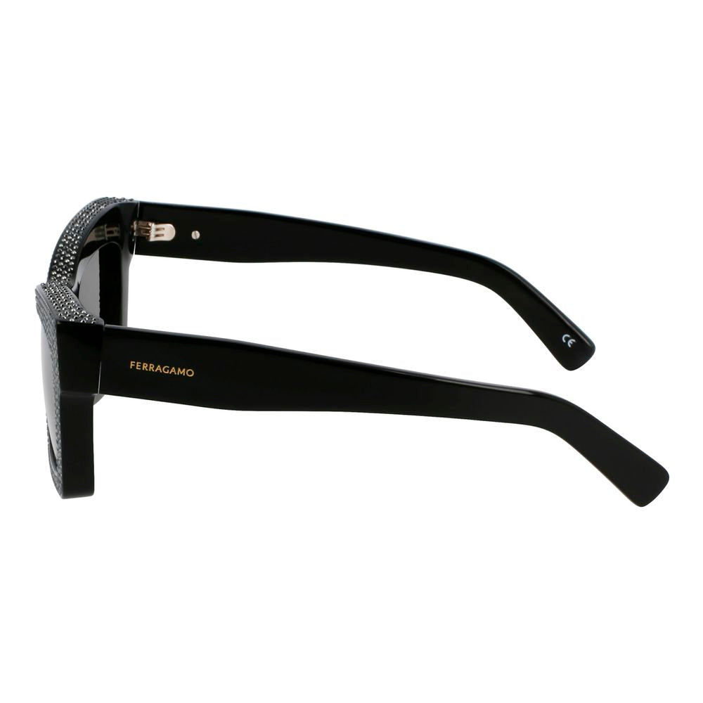 Salvatore Ferragamo Black Acetate Sunglasses