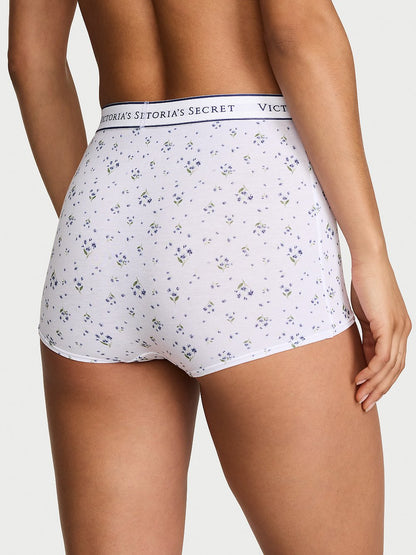 Logo Cotton High-Waist Boyshort Panty