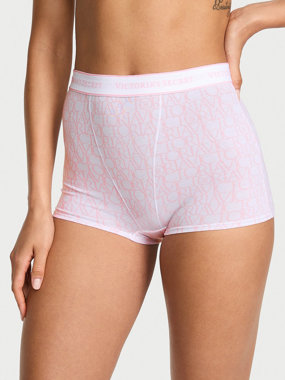 Logo Cotton High-Waist Boyshort Panty