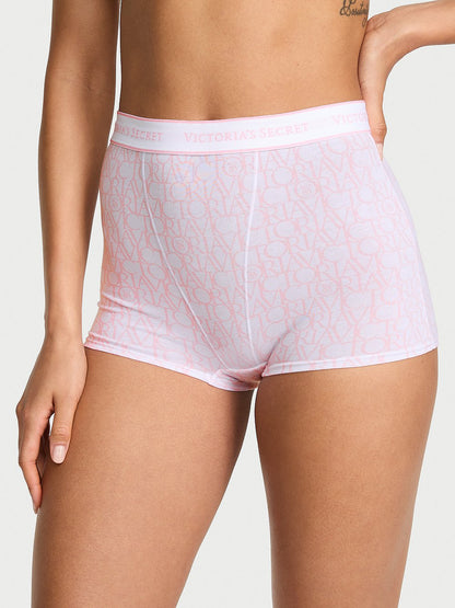 Logo Cotton High-Waist Boyshort Panty