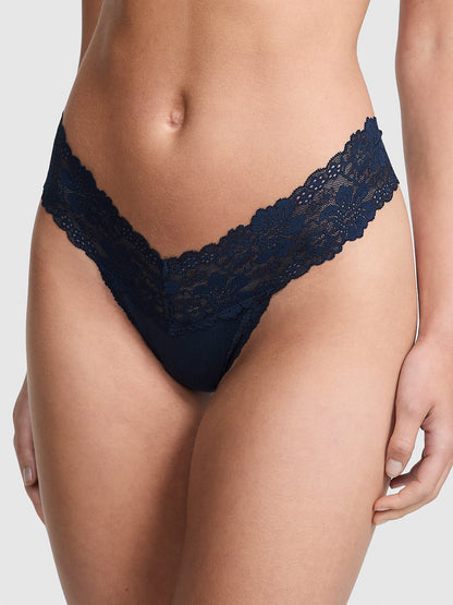 PINK Wink™ Lace-Trim Thong Panty