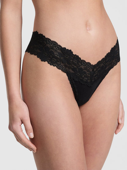 PINK Wink™ Lace-Trim Thong Panty