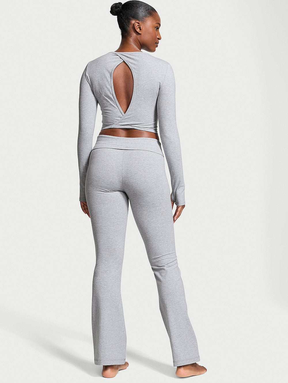Cotton Foldover Flare Legging
