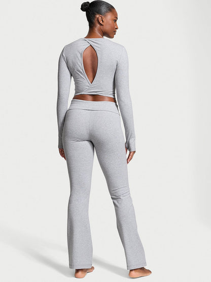 Cotton Foldover Flare Legging