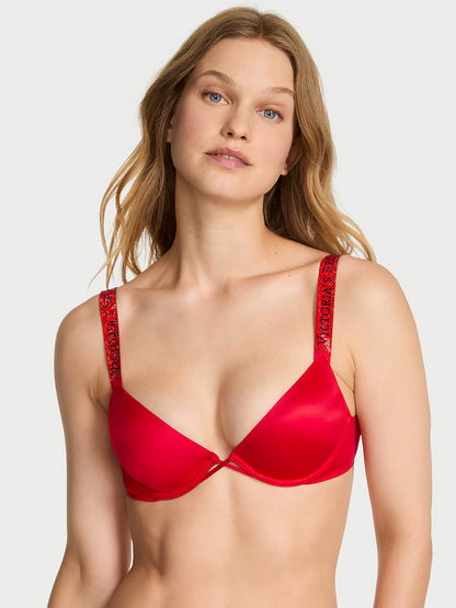 Rose Lace Lightly Lined Plunge Demi Bra