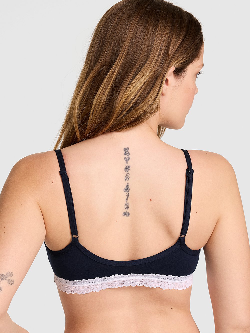 Cotton Unlined Lace-Trim Scoop Bralette