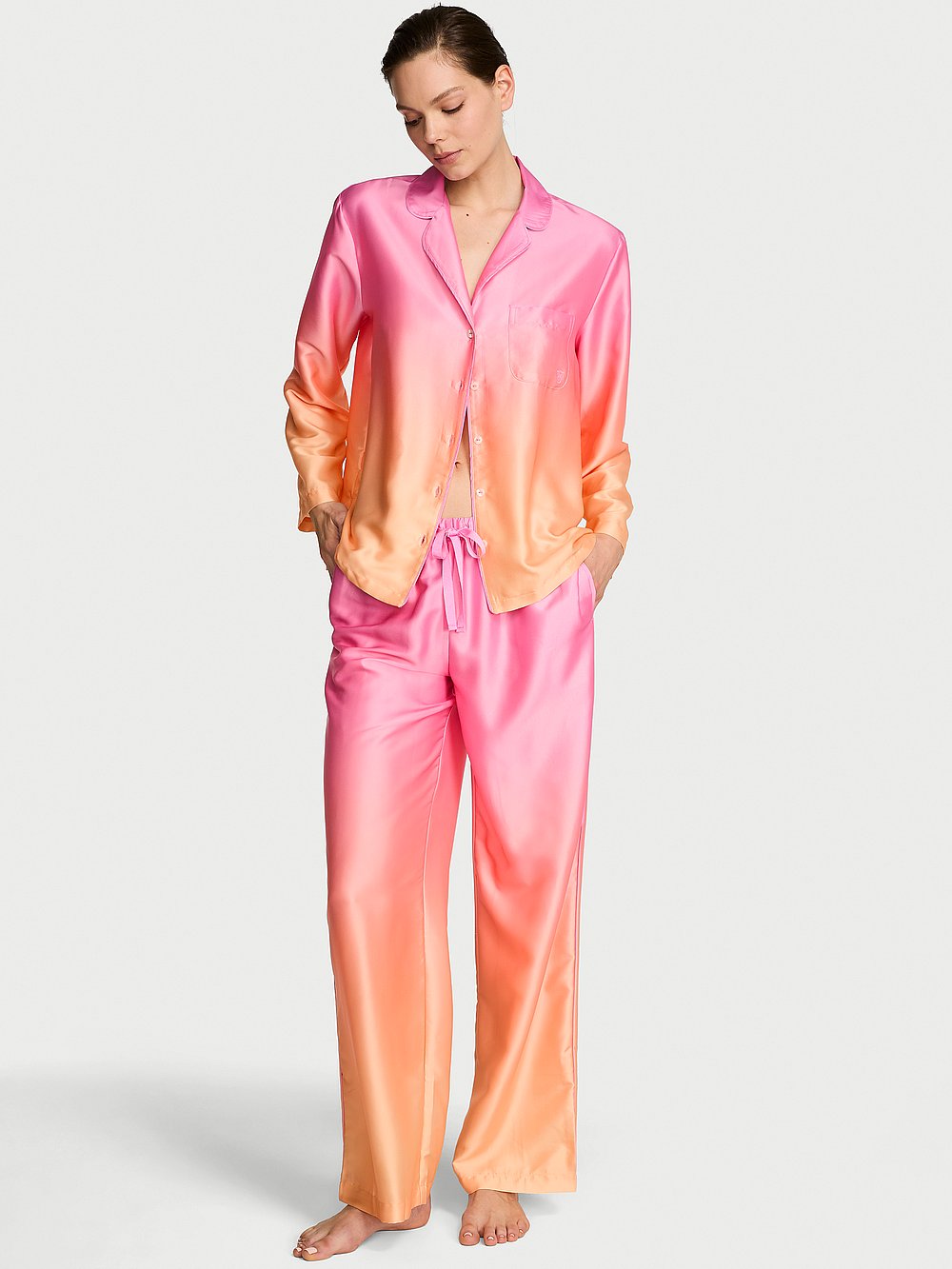 Signature Satin Long Pajama Set