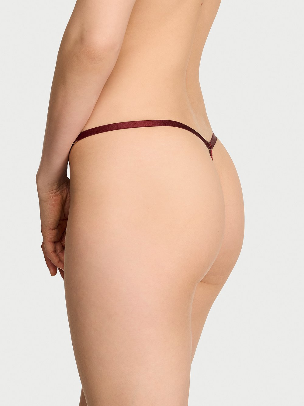 Rose Lace Denim Patch Lace V-String Panty