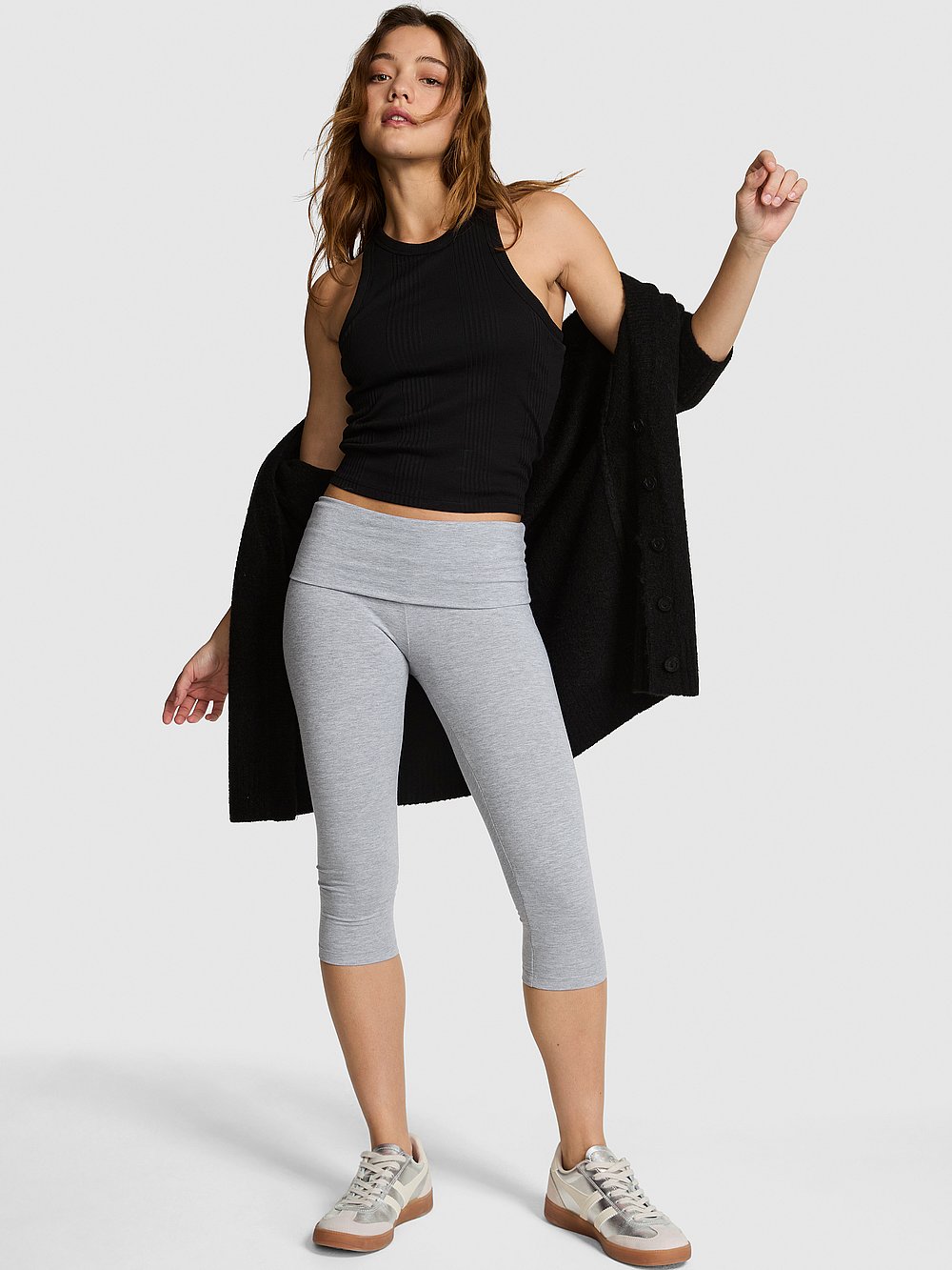 All-Day Cotton™ Foldover Capri Leggings