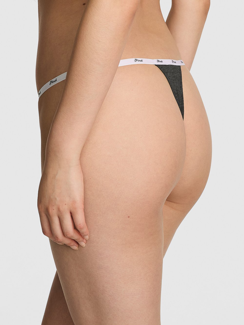 Logo Cotton High-Leg Thong Panty