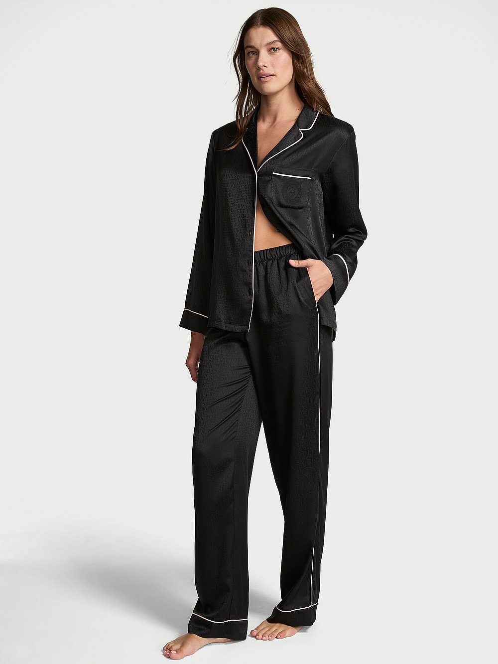 Signature Satin Long Pajama Set