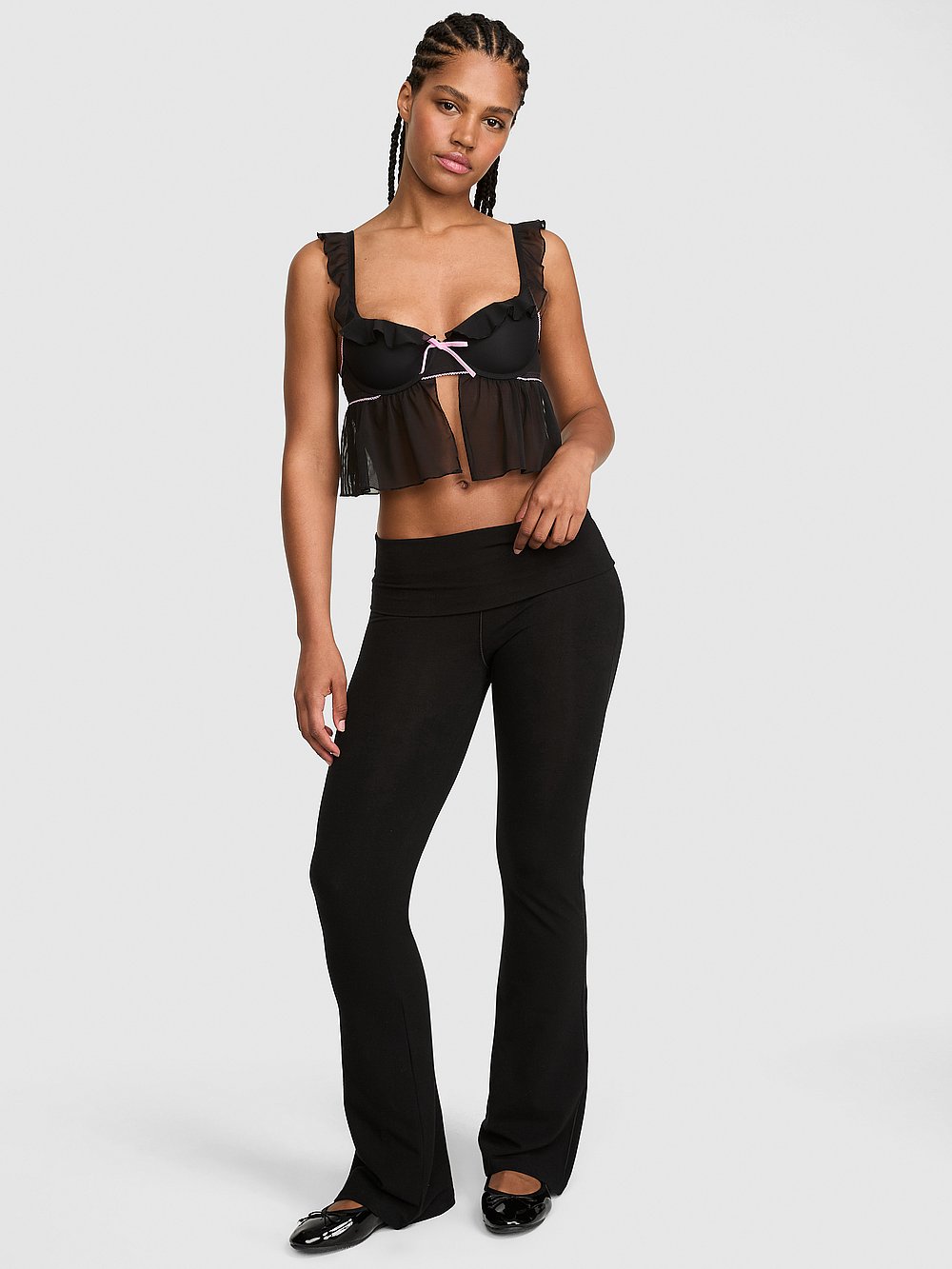 All-Day Cotton™ Foldover Flare Leggings