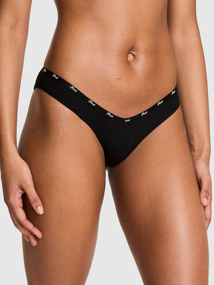 Logo Cotton Tanga Panty