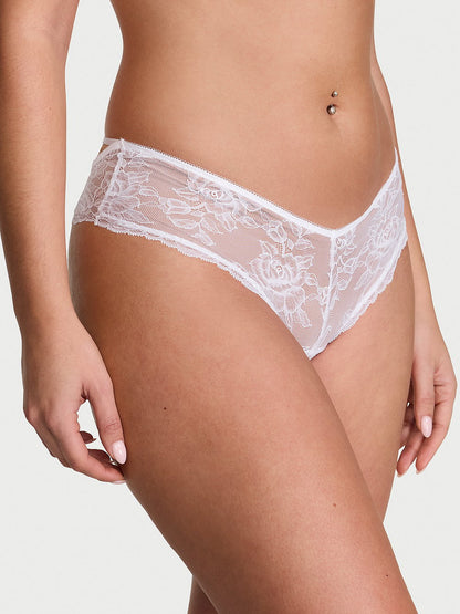 Denim Mesh Ruffled Cheeky Panty
