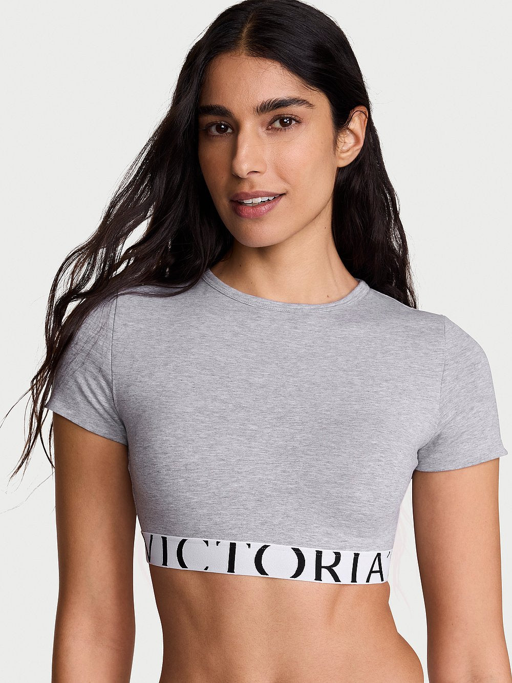 Cotton Short-Sleeve Bralette Crop Top