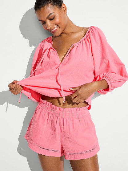 Beachwear Cotton Gauze Shorts
