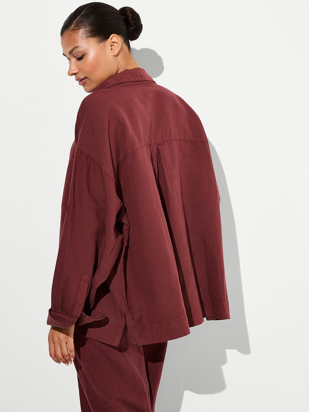 Beachwear Linen Boxy Long-Sleeve Shirt