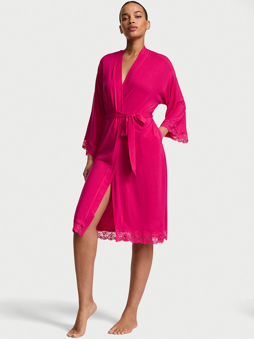 SoSoft™ Modal Lace-Trim Robe