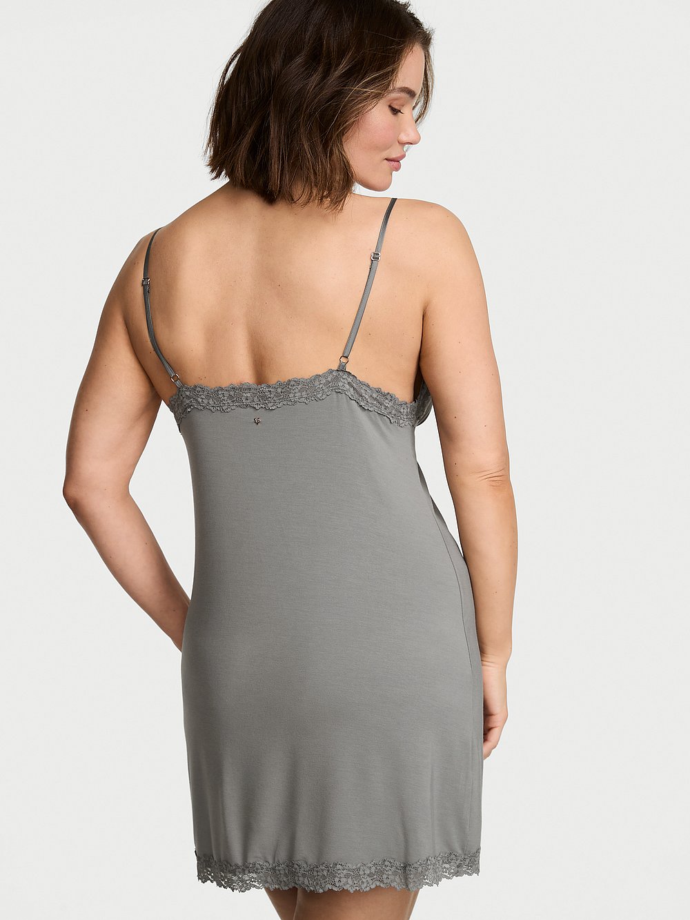 SoSoft™ Modal Lace-Trim Tie-Front Slip Dress
