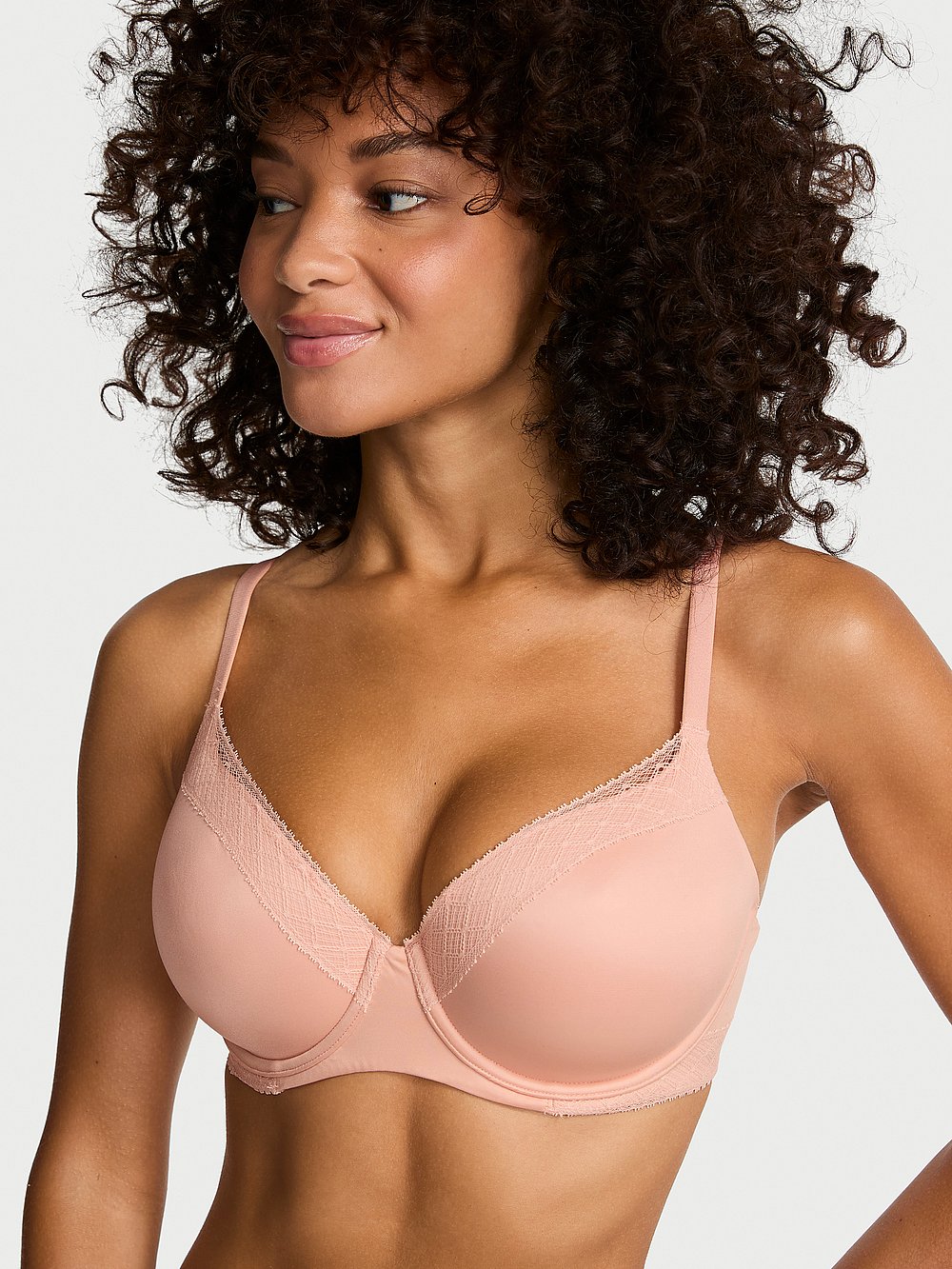 Lace-Trim Lightly Lined Demi Bra